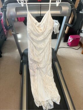 Ivory Lace Cowl Neck Slip Dress